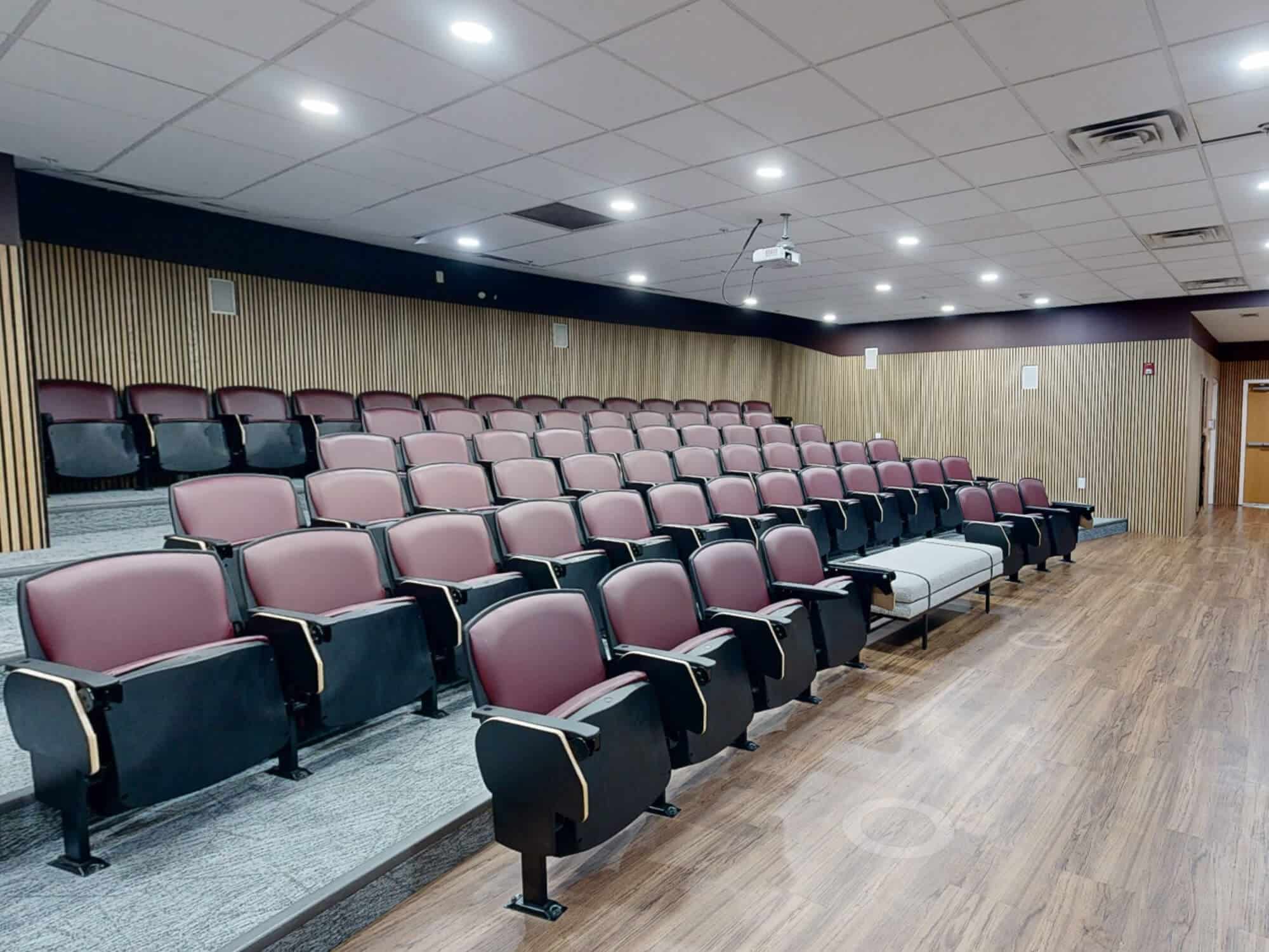 Community theater room at Cambridge Hall in College Station.